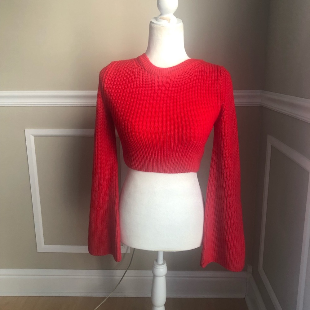 Princess Polly, vibrant rag, cropped sweater, bell sleeves